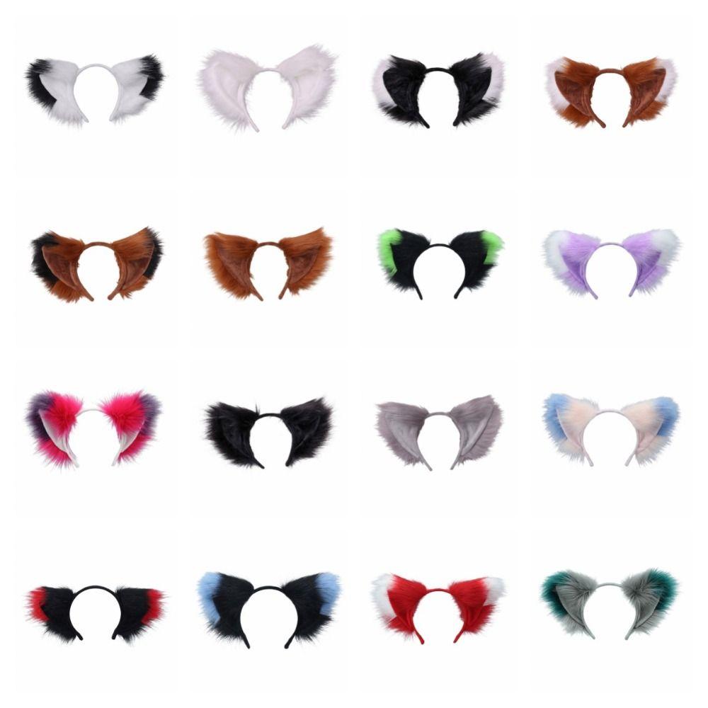Flauschige Realistische Textur Kunstpelz Katzenohren Flexibles Tier-Haarband Anime Cosplay
