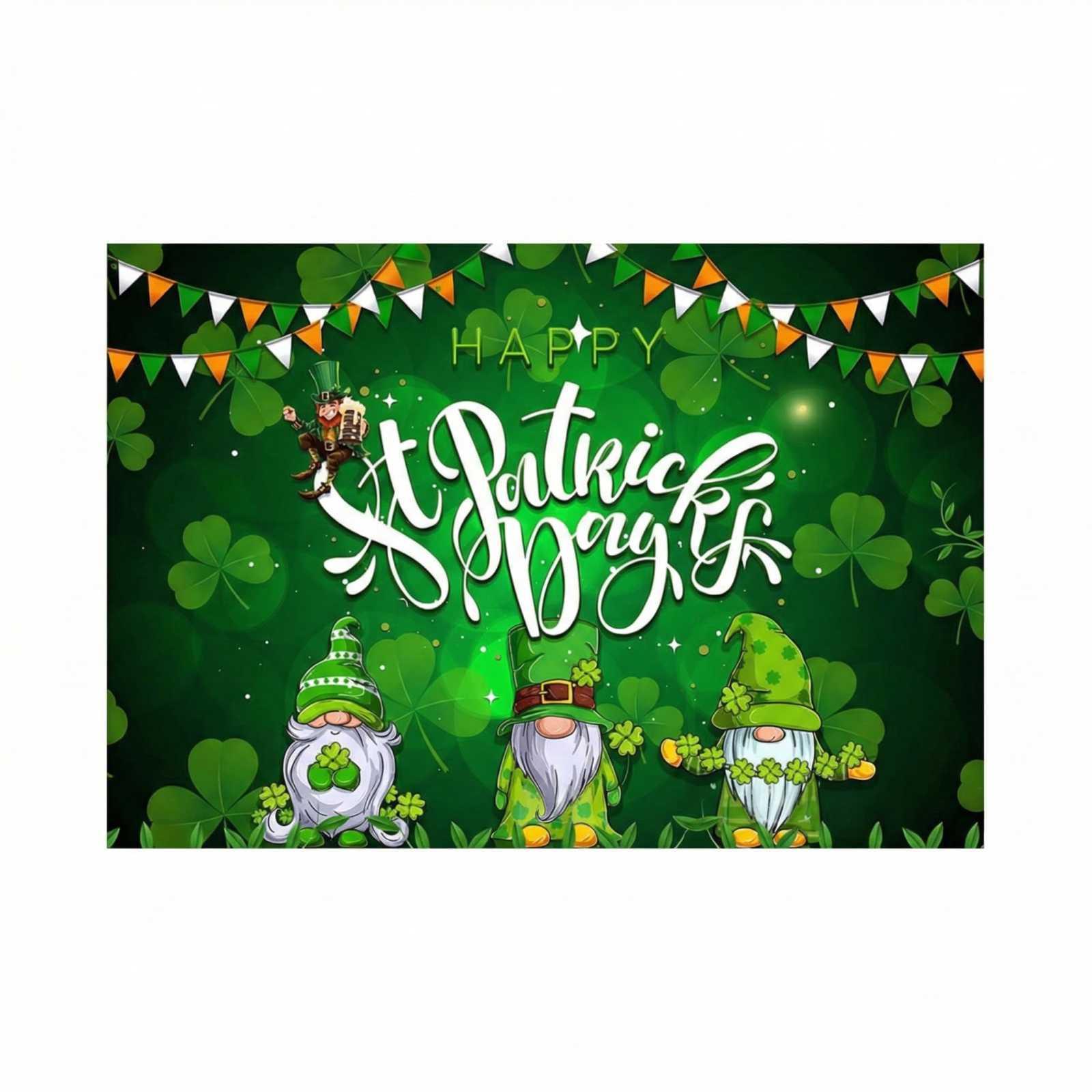 St. Patrick s Day Banner, Irish Commemorative Flag, Decorative Flag With Shamrocks One Size