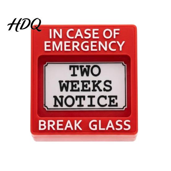 Resignation Box Emergency Break Glass for Two Weeks Notice Hilarious Job Quit красный