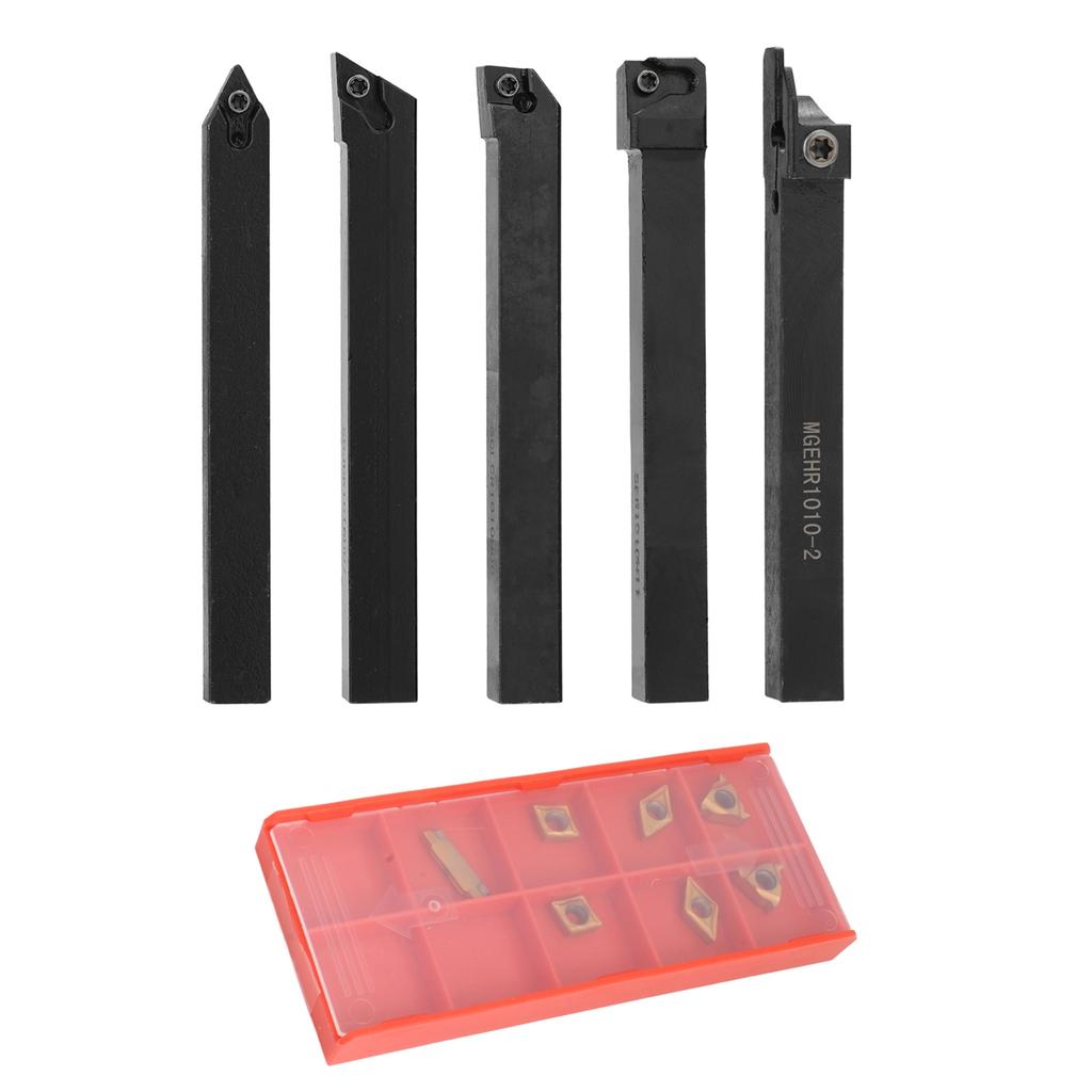 7pcs 10mm Shank Lathe Turning Tool Holder Boring Bar with Carbide Inserts