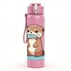 1PC Cute Otter Sitting Cartoon Animal Print 750ml Color Plastic Sports Water Bottle Leakproof Flip Straw Lid Suitable for Sports Office Home Use