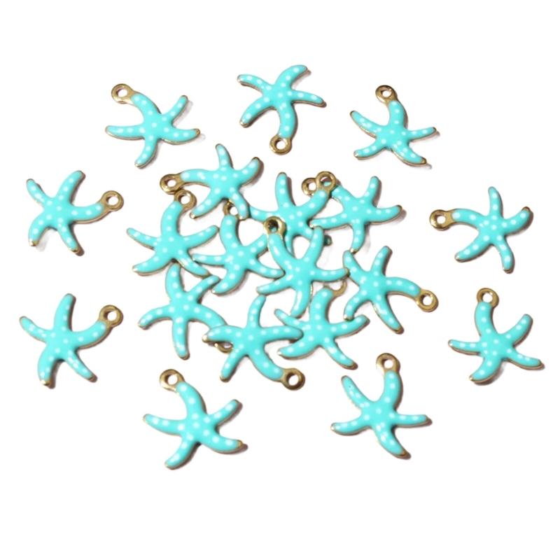20 Pack Starfish Decorative Accessories Enhancing Aesthetic Stainless Steel Texture Hanging Charm Suitable for Jewelry