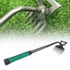 2 In 1 Garden Rake Manual Weed Grass Rooting Tool Weeding Removal Hand Gardening Loose Soil Tool Puller Shovel 8 Tooth