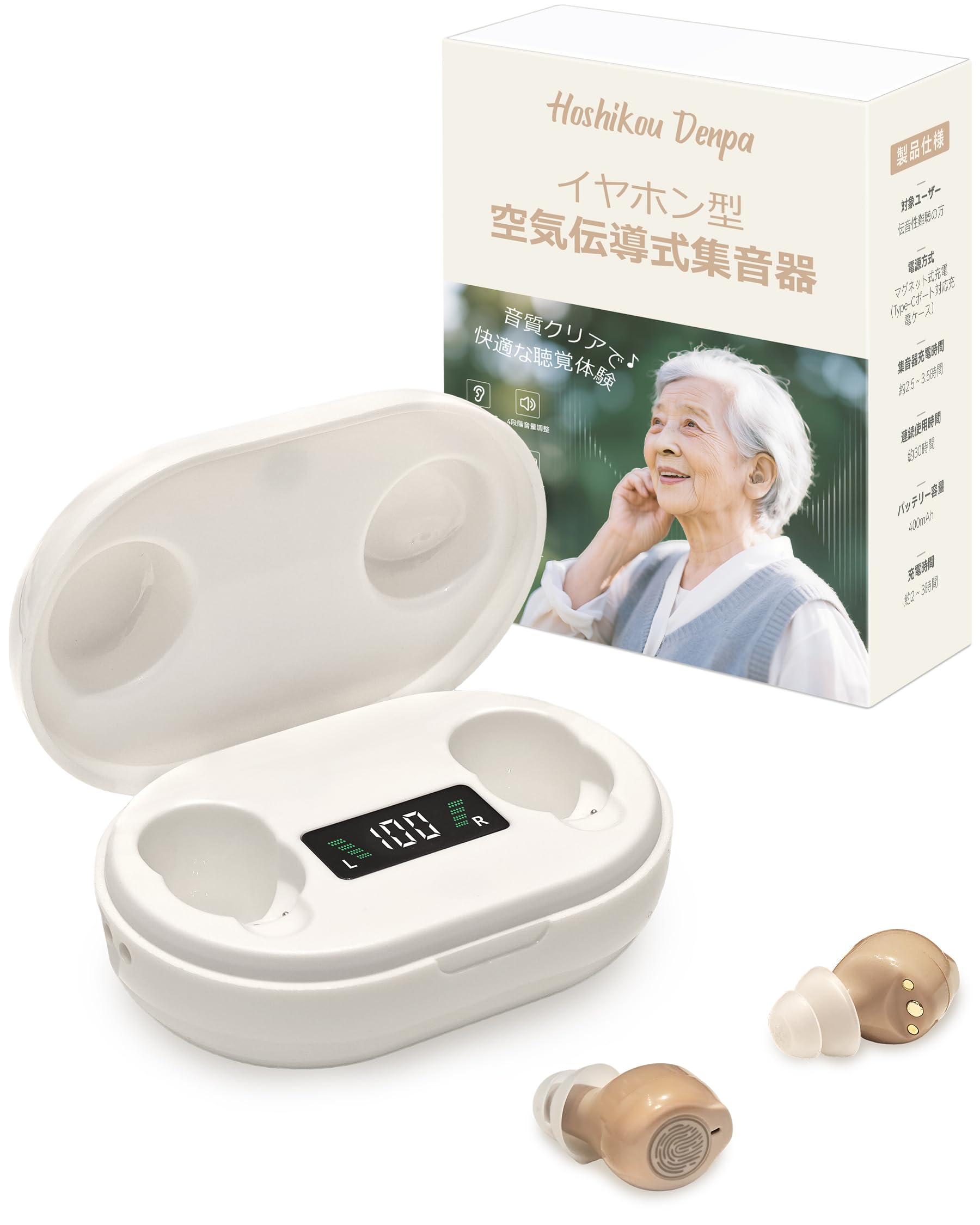 

для Hoshikou Denpa Слуховой аппарат для громкости шума Сенсорный Легкий Идеально подходит для ежедневного телефона и многого другого для слуха Включает японский [Новинка 2025]