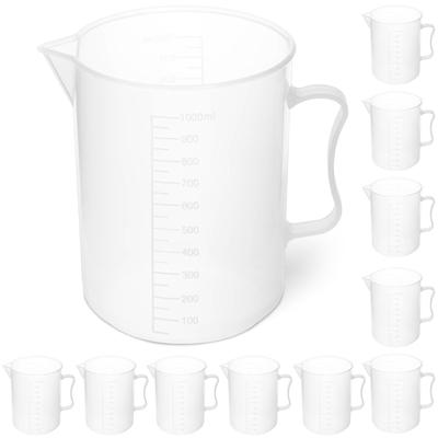 Plastic Laboratory Beaker with Graduation 1000 Ml 10 Pcs