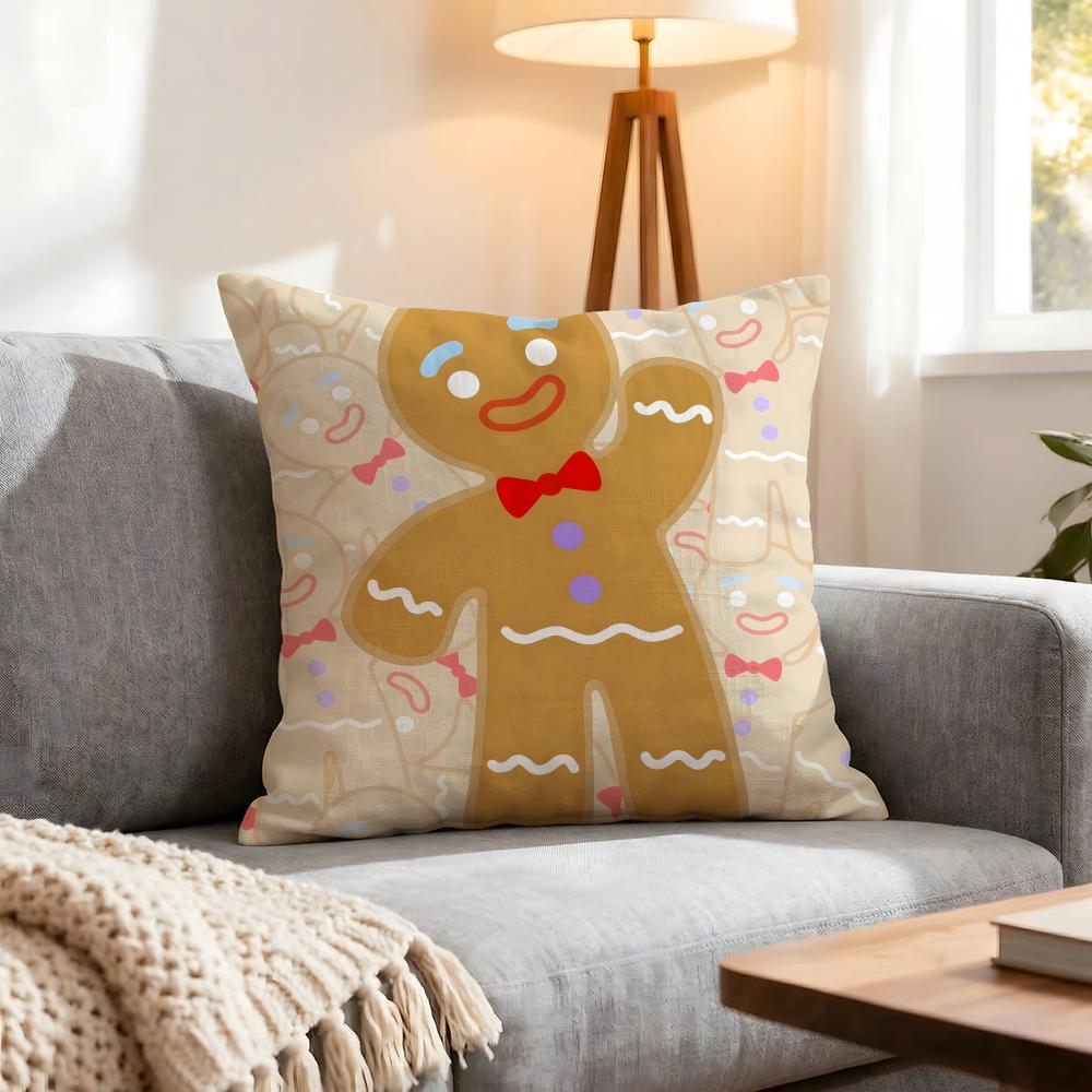 Doll Adorable Ginger Bread Cushion Cover 1Pcs Decorative Covers Soft Cushion Case For Sofa Couch Decor 40X40 45X45 Pillowcases