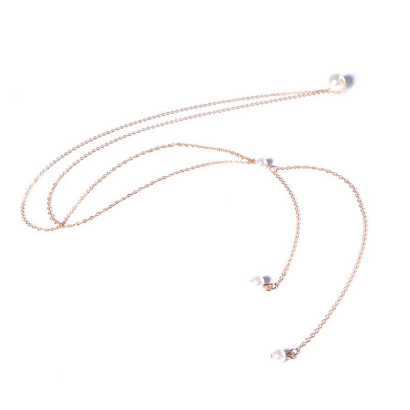 Accessories, Simple, Sexy and Creative Women's Personality Items, Versatile Fringed Pearl Back Chain Necklace.