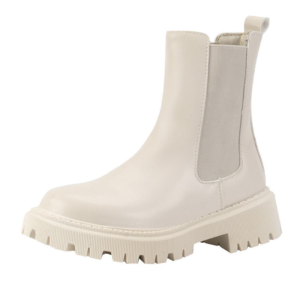 Fashion New Autumn Winter Chelsea Boots 2025 Women Platform Black Beige Ankle Boots For Women Fur Short Chunky Punk Gothic Shoes