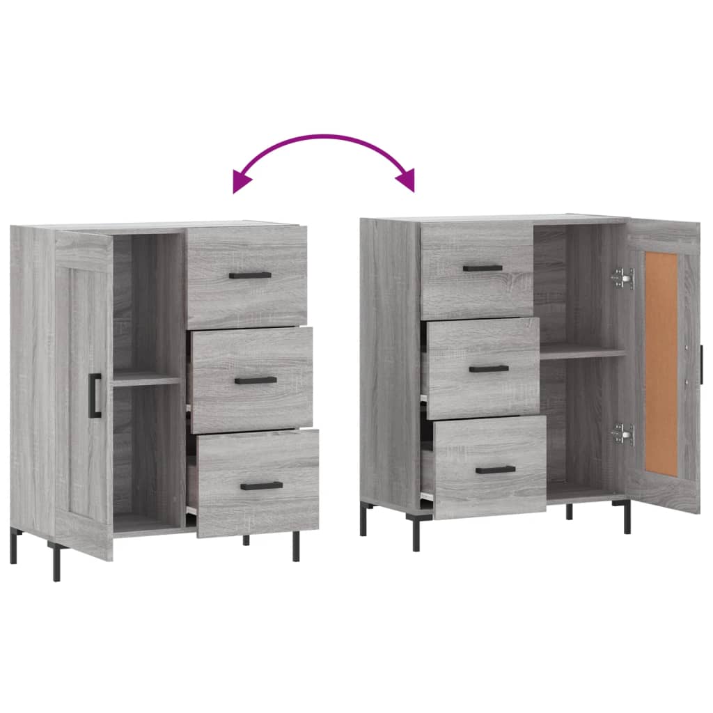 Sideboard in Grey Sonoma 69.5 x 34 x 90 cm engineered wood