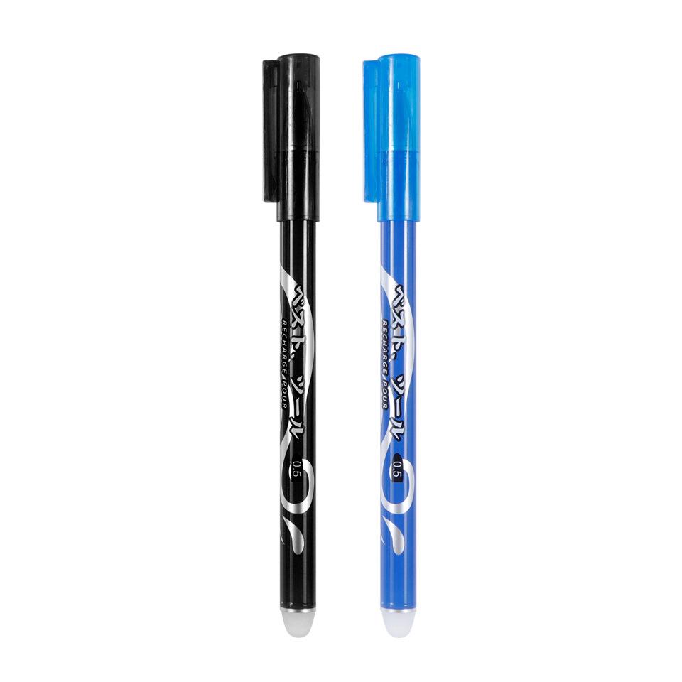 Large Capacity Heat-Erasable Gel Pen - Blue & Black, Student Stationery