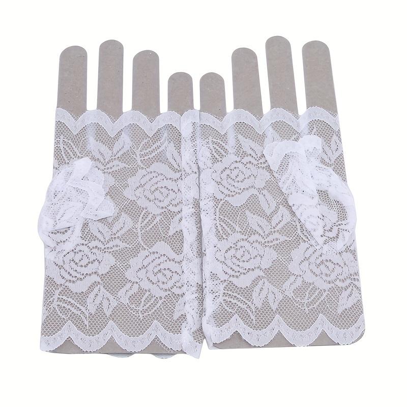 [Lace Wedding Gloves] Short Lace Half Finger Gloves | Women's Wedding Dance Decorative Gloves