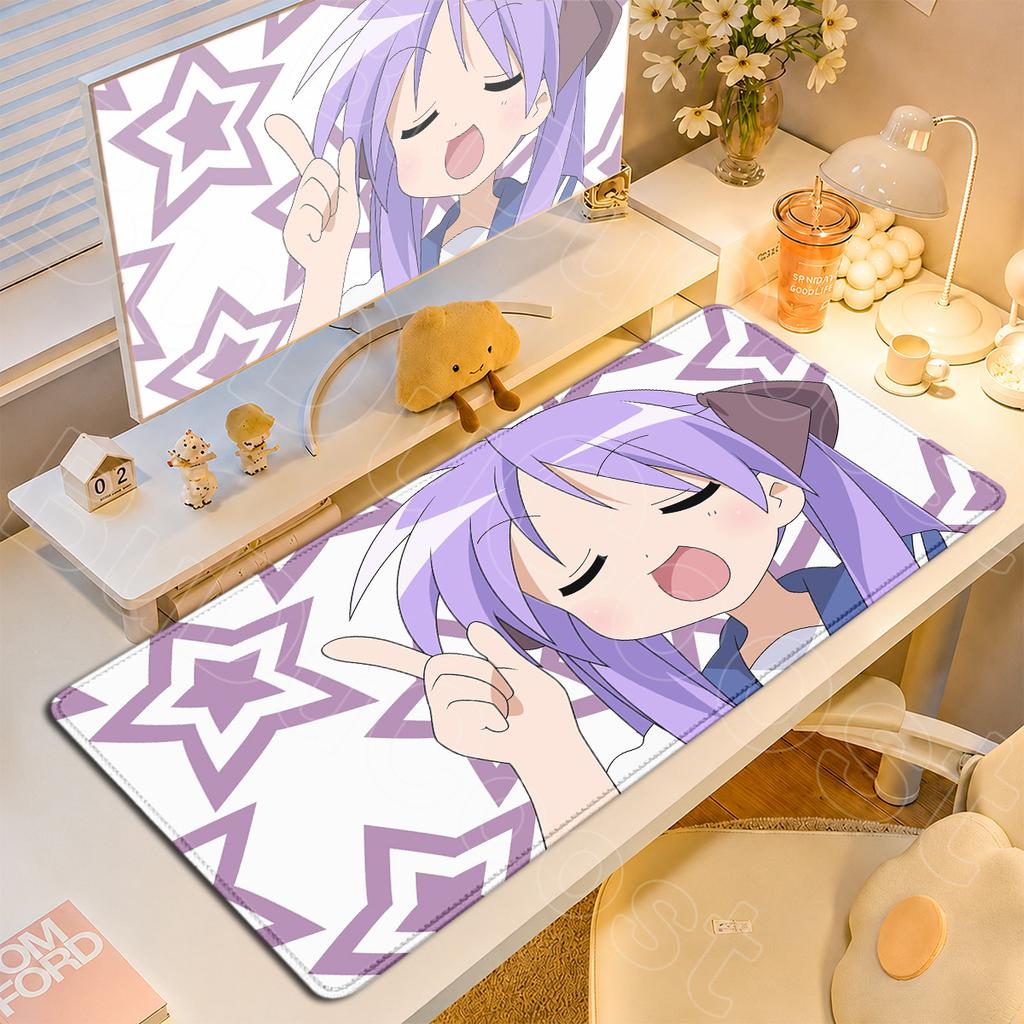 Large Office Cabinet Keyboard Mat Anime Lucky Star Konata Izumi's Mouse Pad PC Accessories Large Cute Locking Edge Laptop Carpet