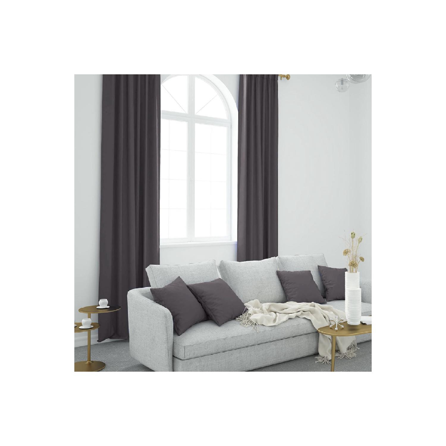 

Одностворчатая штора антрацитового цвета, островной фонд, прямой шитье, гофрированная экстрафор 100 x 250