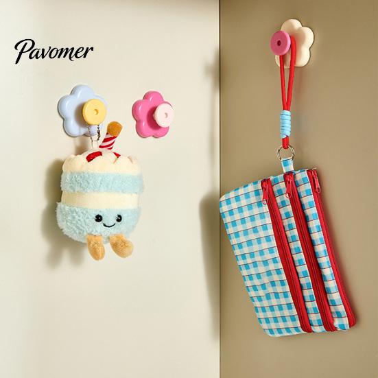 Safety Cabinet Hook Flower Shape Suction Cup Hook, No-Drill Plastic Style Handles, Rotatable Knob Adjustable Buckle for Kitchen Bathroom Lanyard