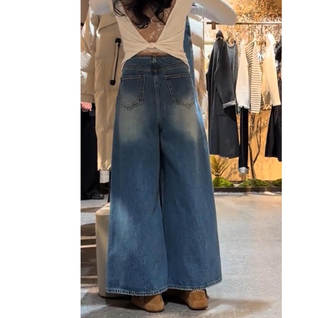 Spring High-Waisted Wide-Leg Slimming Jeans for Pear-Shaped Women