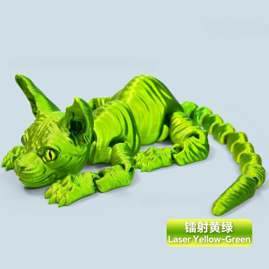 2025 Hot 3D Printed Sphynx Cat Realistic Hairless Cat Figurine Cute Mini Desk Toy Articulated Fidget Toys for Lovers Home Decors
