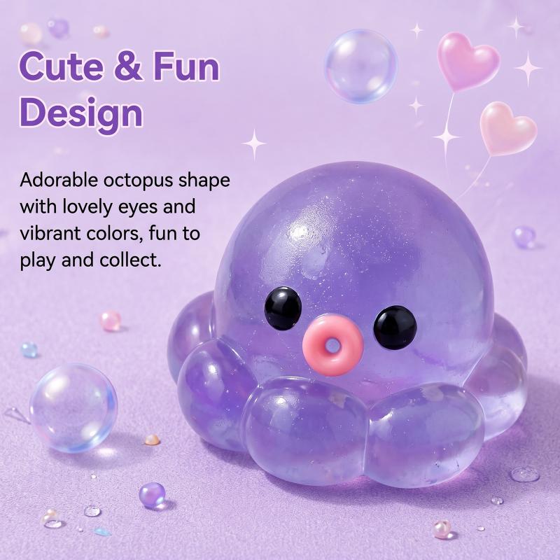 Purple Jelly Octopus Fidget Toy Soft Stretchy Texture Perfect For Stress Relief Kids Adults Home Office Play