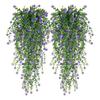 Hängende Kunstblume mit Eukalyptusblättern UV-beständig Fake-Blumenranke Innen Außen Garten Kunstblüte Rattan Dekor