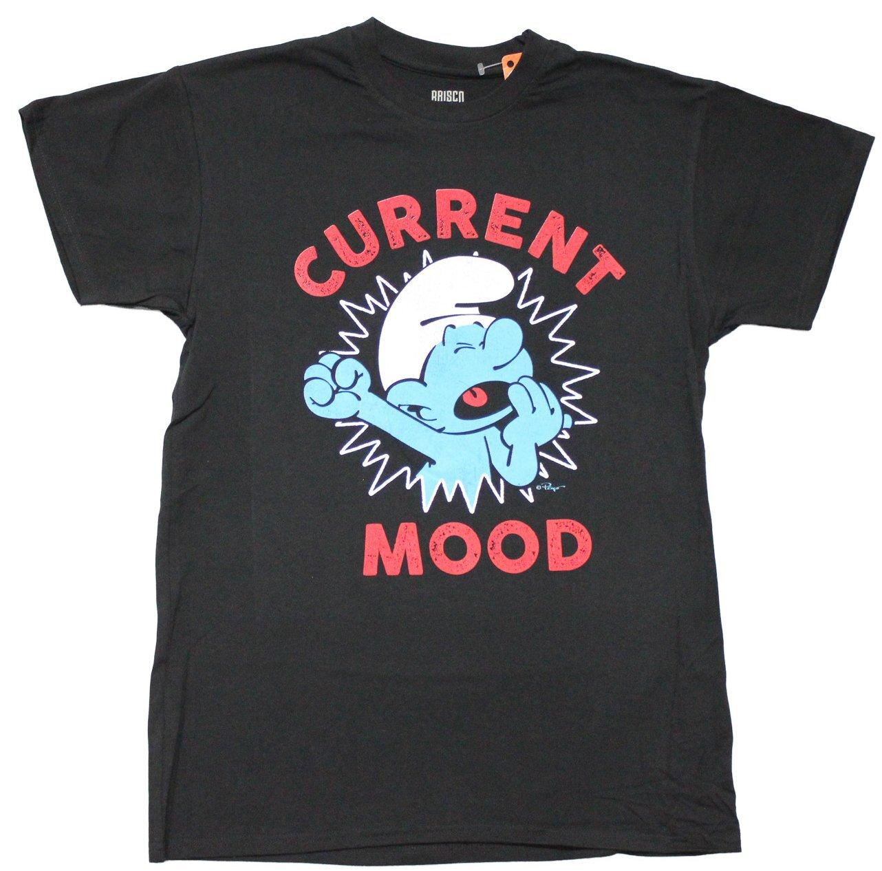 Smurfs New Adult T-Shirt - Current Mood Yawning Lazy Image S