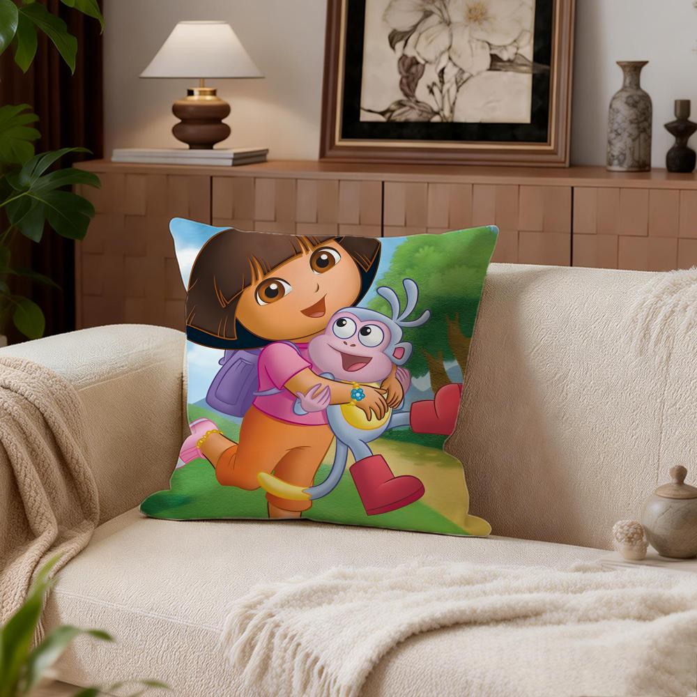 Kids Dora the Explorer Cushion Cover Cushion Cover Set 4Pcs 50x50 45x45 40x40 Pillowcase Decorative Sofa Home Decor