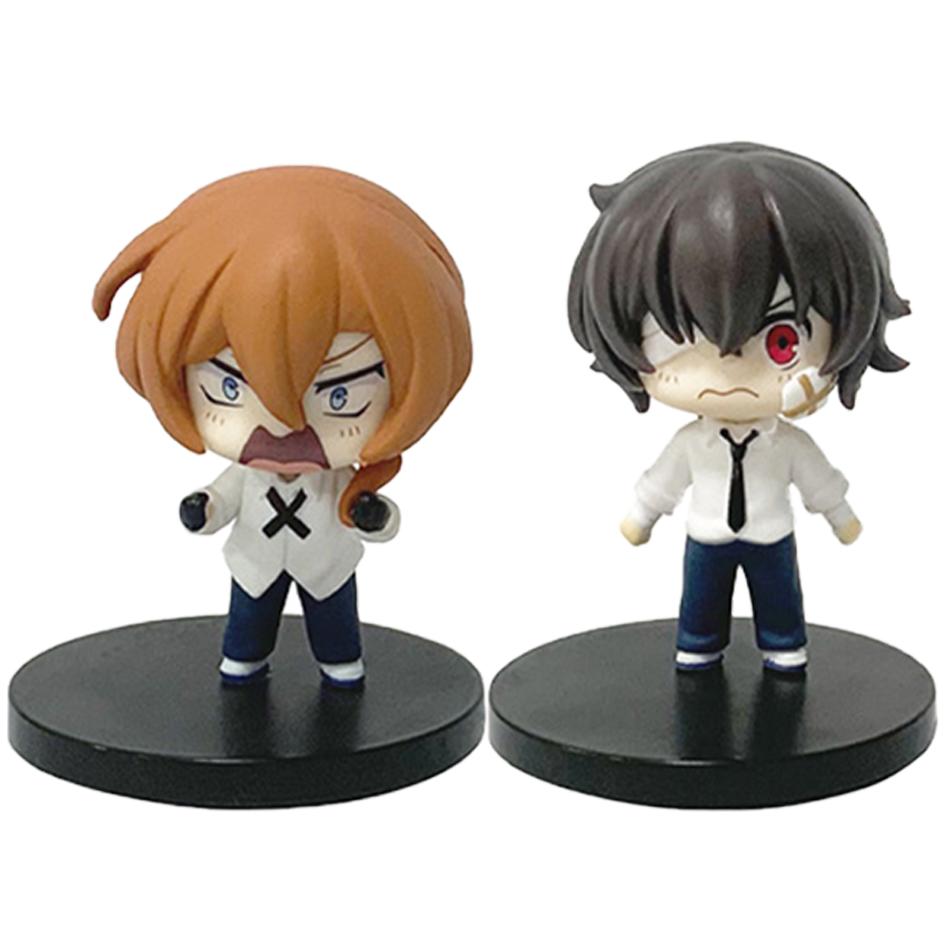 NOWA Figurka Anime Bungou Stray Dogs 7cm Kawaii Dazai Osamu Figurka Akcji Urocza Nakahara Chuuya Figurka Model Kolekcjonerski z PVC Lalka
