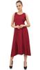 Bimba Women's Designer Rayon Dress With Pockets Solid Aqua Maxi With Scarf -
