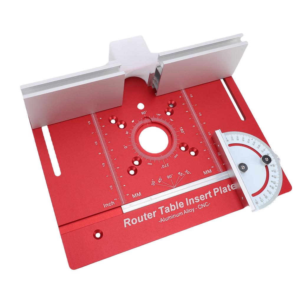 Router Table Insert Plate Imperial and Metric Scales Aluminum Alloy Router Flip Plate with Miter Guide and Fence