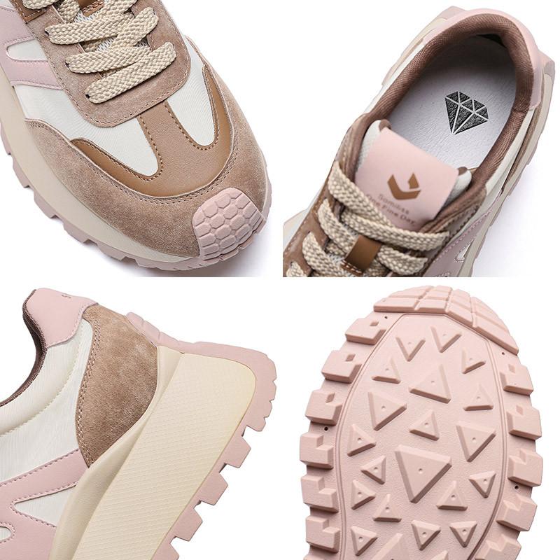 Platform-soled Retro New Waffle Sneakers Spring Heightening Ins Korean Version Casual Versatile Maillard Shoes Women
