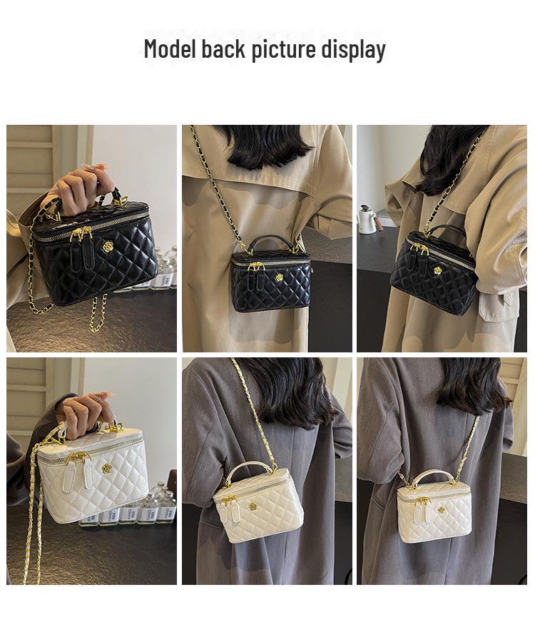 Inspired Textured Shoulder Bag - High-End Fashion 2024 Crossbody with Diamond Chain