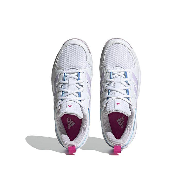 Adidas Ligra 7 Indoor Non-Slip Durable Lightweight Low-Top Training Shoes Women Sneakers White Blue Silver HQ3517