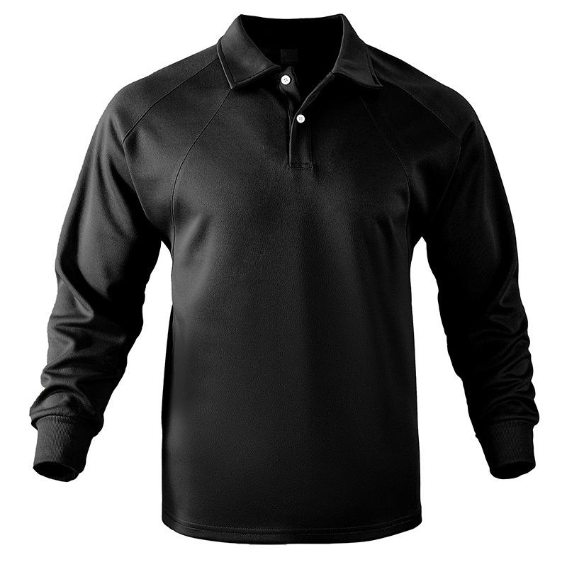 Mens American Style Loose Solid Color Turn Down Collar Long Sleeve Casual Sweatshirt S