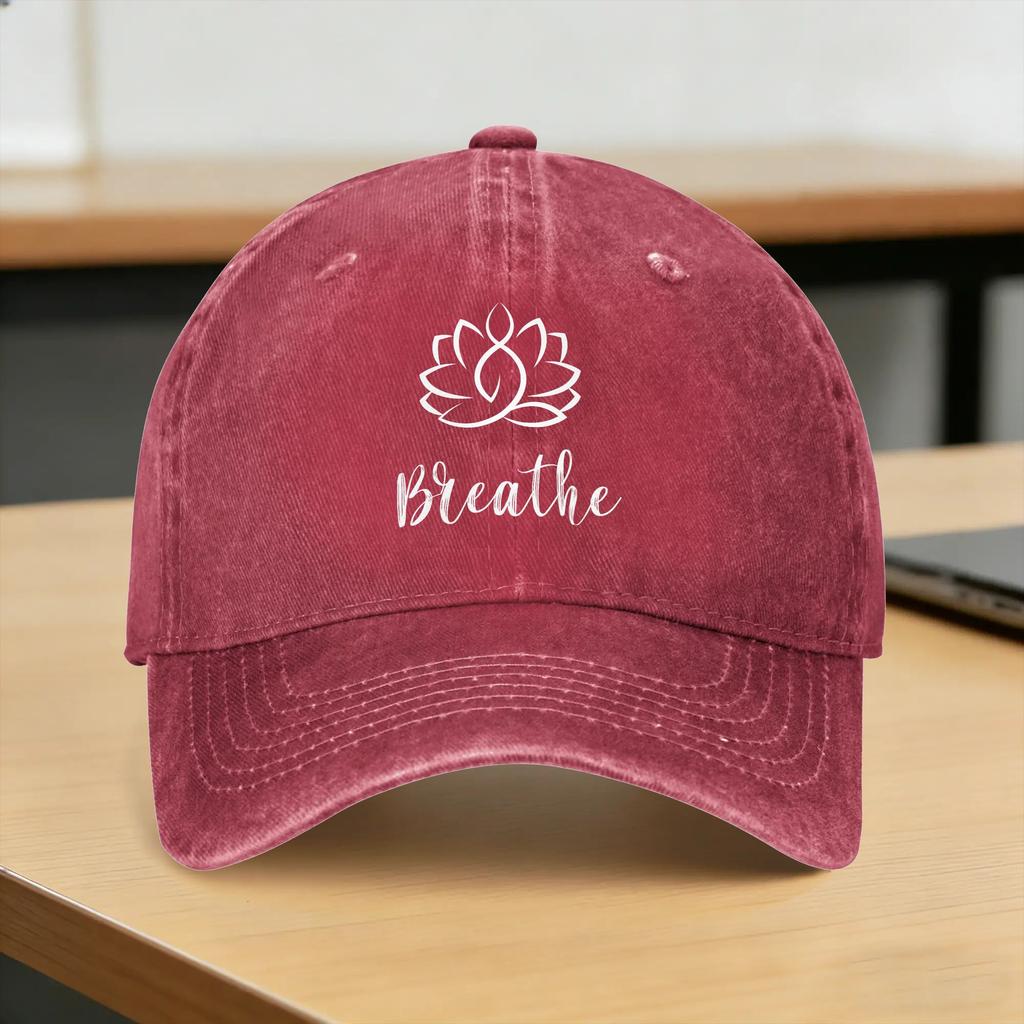 Baseball Cap Breathe Buddha Lotus Flower Meditation Yoga Summer Casual Hip Hop Hats  Women Unisex Custom Logo Hiking Baseball Caps
