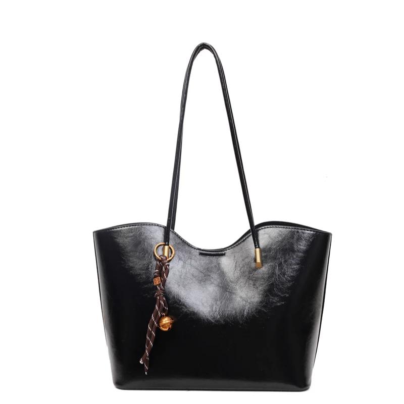

Fashi PU Hasp Sweet Tote Bags for Women Versatile Commuting Women s Handbags 2026 High Quality Large Capacity Shoulder Bags чёрный