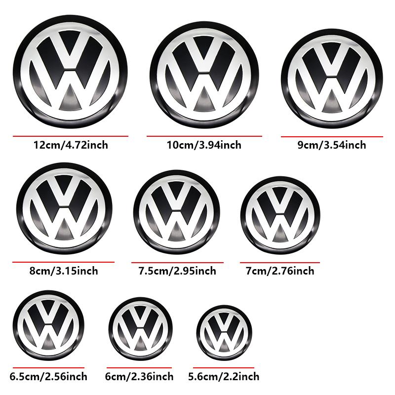 xyz1 For VW Golf 4 5 6 7 Polo GTI Passat 4Pcs 56/60/65/70/75/80/90/100/120mm 3D Car Wheel Stickers Center Hub Cap Emblem Badge Decal