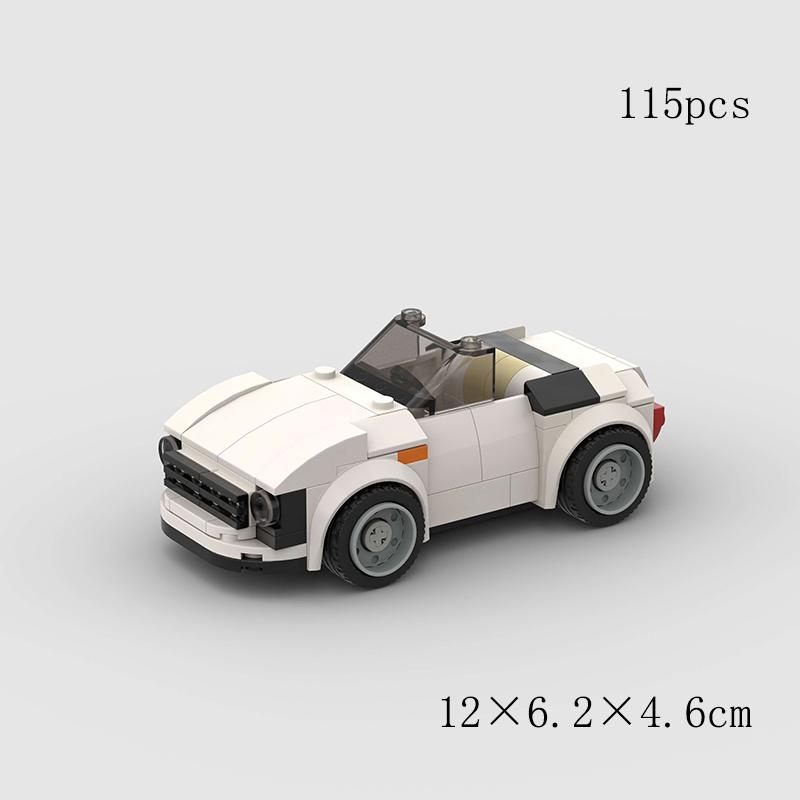 City Speed Convertible MOC Old Car Super Race Vehicle Model Building Block Racing Brick Technical Christmas Gift Rally Sport Toy