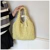 {MX} Cute Soft Polyster Pleated Cloud Bag Large Capacity Shoulder Bag Shopping Handbags Fashion Girls Tote Pouch