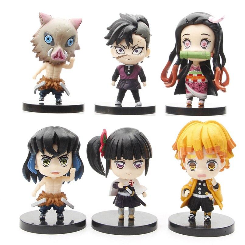 Version Anime Demon Slayer Figure Kamado Nezuko Kamado Tanjirou Agatsuma Zenitsu Hashibira Inosuk Pvc Action Figure Toys Gift