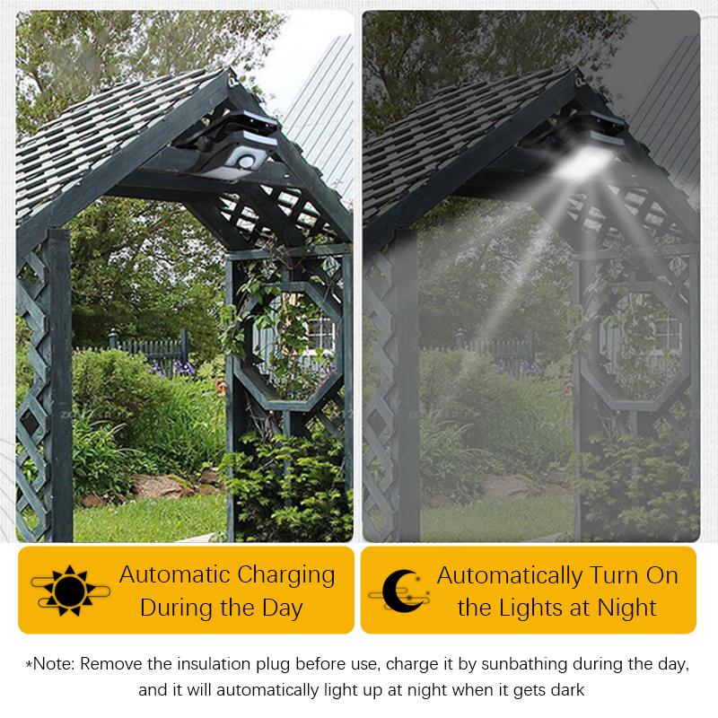 Intelligent Light Control Solar Lamp,Polycrystalline Panel,Auto-Charging by Day Auto-On at Night,PIR Motion Sensor with 3 Modes