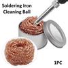 1PC Soldering Iron Cleaning Ball Cleaning Nozzle Tip Desoldering Solder Iron Tip Copper Wire Cleaner Ball with Metal Dross Box