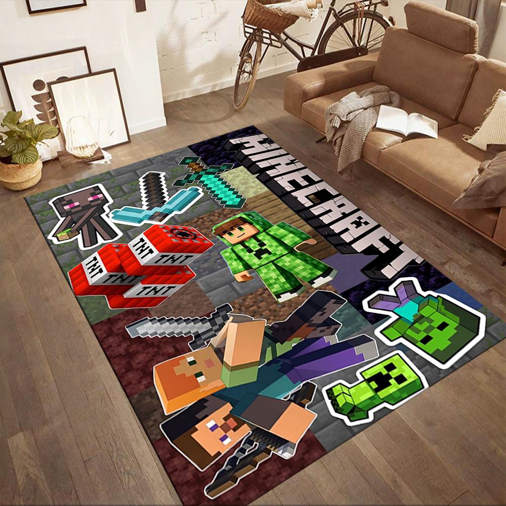 Minecraft 153 Floor Mat Design for Foyer Study Room Dormitory Dining Room Antislip Carpet Anime Office Decor Gift for Festivals