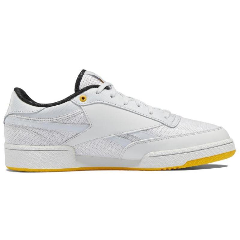 Jurassic Park x Reebok Club C Revenge "Biosyn Genetics" Low Top Skate Shoes White Yellow Unisex HQ6205