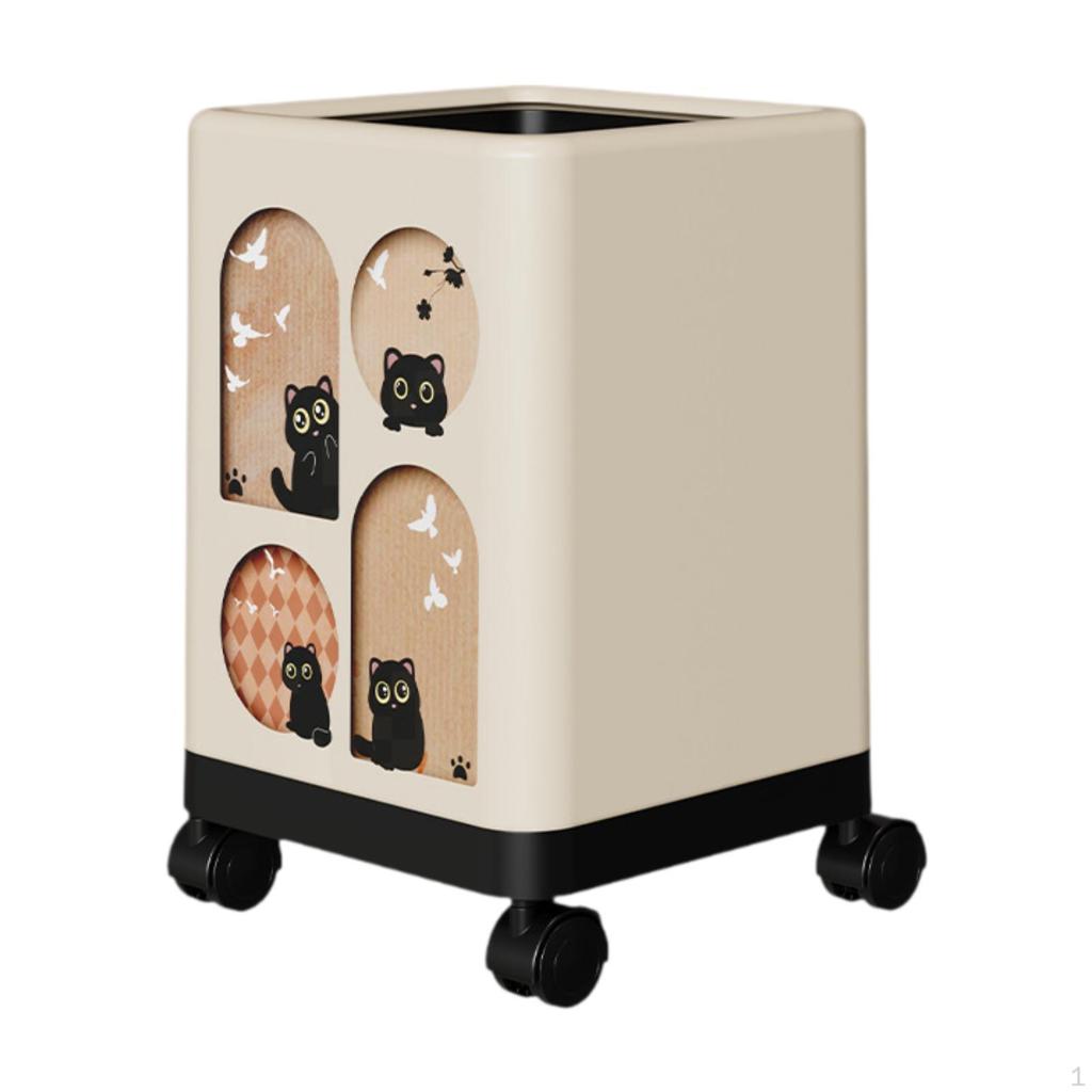 Can with Trash Portable Stylish Waste Basket Container for Powder Room