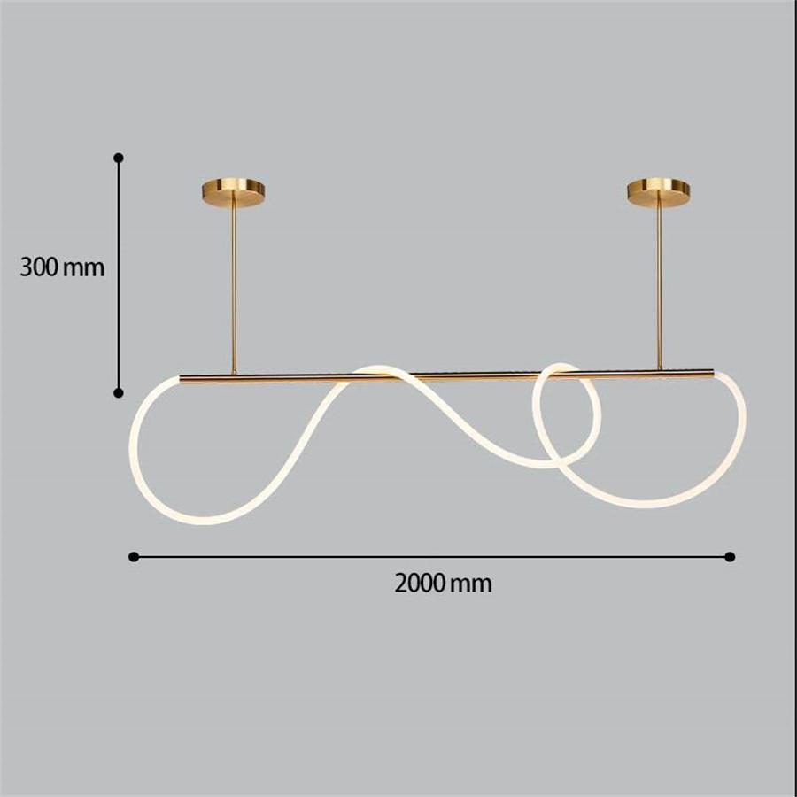 Candelabru de tavan LED modern de lux DIY, cu tub lung, flexibil, cu linie lungă, pentru insulă de bucătărie, agățat, lampă suspendată pentru restaurant și bar