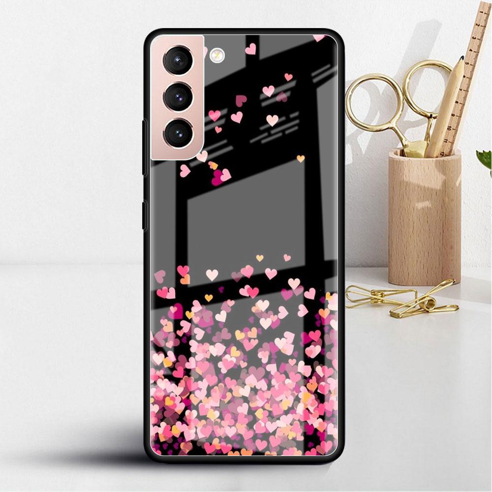 

Стеклянный чехол LOVE Heart для Samsung Galaxy S22 S20 FE S21 Plus, чехол для телефона S10 5G S9 Note 20 Ultra 10 Lite Shell Samsung S20 FE 5G