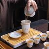 White Porcelain Tea Set Suet Jade Kung Fu Tea Set Household Complete Set of Tea Making Utensils Tea Set Teacup Teapot Cover Bowl