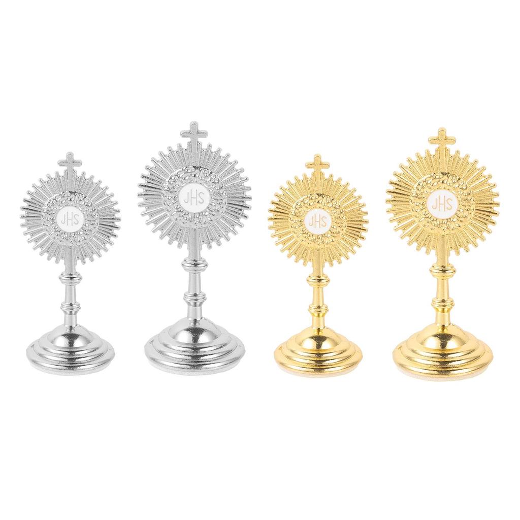 Standing Crucifix Catholic Car Ornament Zinc Alloy Tabletop Cross Statue for Luxury Home Decoration Accessories