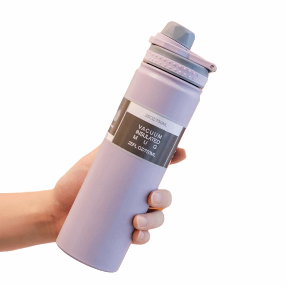 750ML Thermosflasche Weithals Auslaufsicher Sport Thermosbecher Große Kapazität Handgehalten Isolierte Wasserflasche