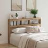 LED Headboard with Shelves Artisan Oak 160 x 17 x 102 cm