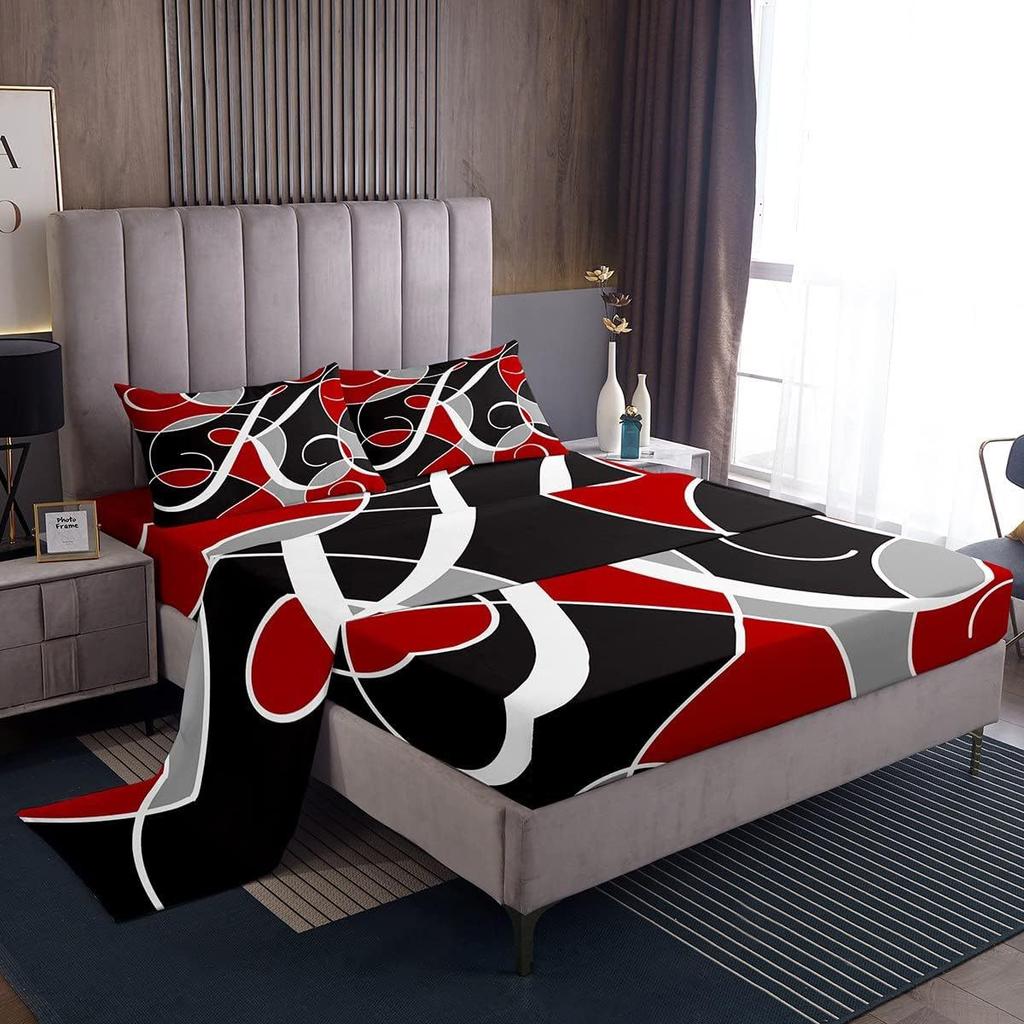 Wild Animal Camping Pattern Bed Hat Four-Piece Bedding Set Bedroom Dormitory Bedding Decoration