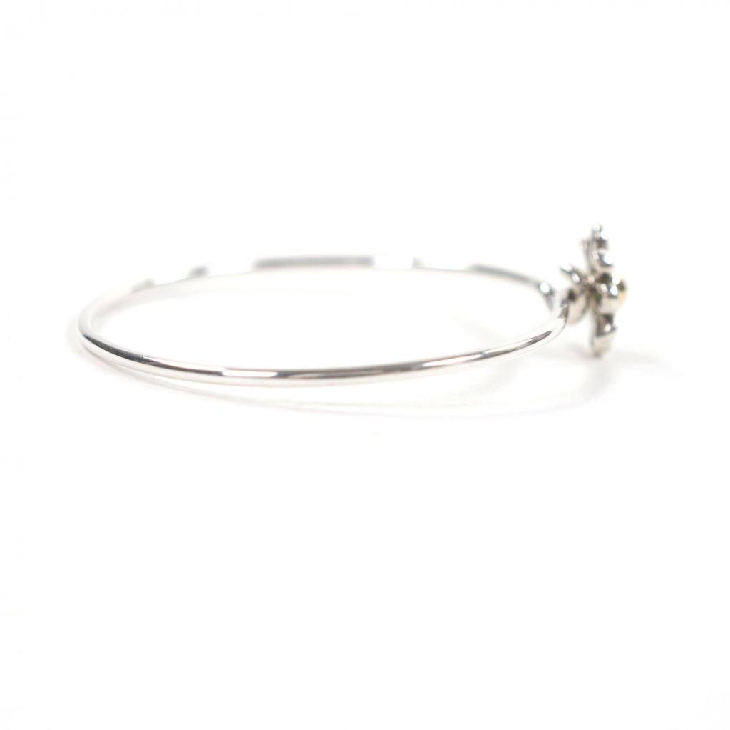 Great TIFFANY&Co. Bangle Daisy flower Combi bracelet Silver 925 Women Used